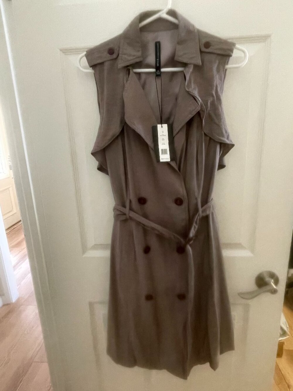 NWT W118 by Walter Baker Cecelia Cape Dress in Taupe Size M
